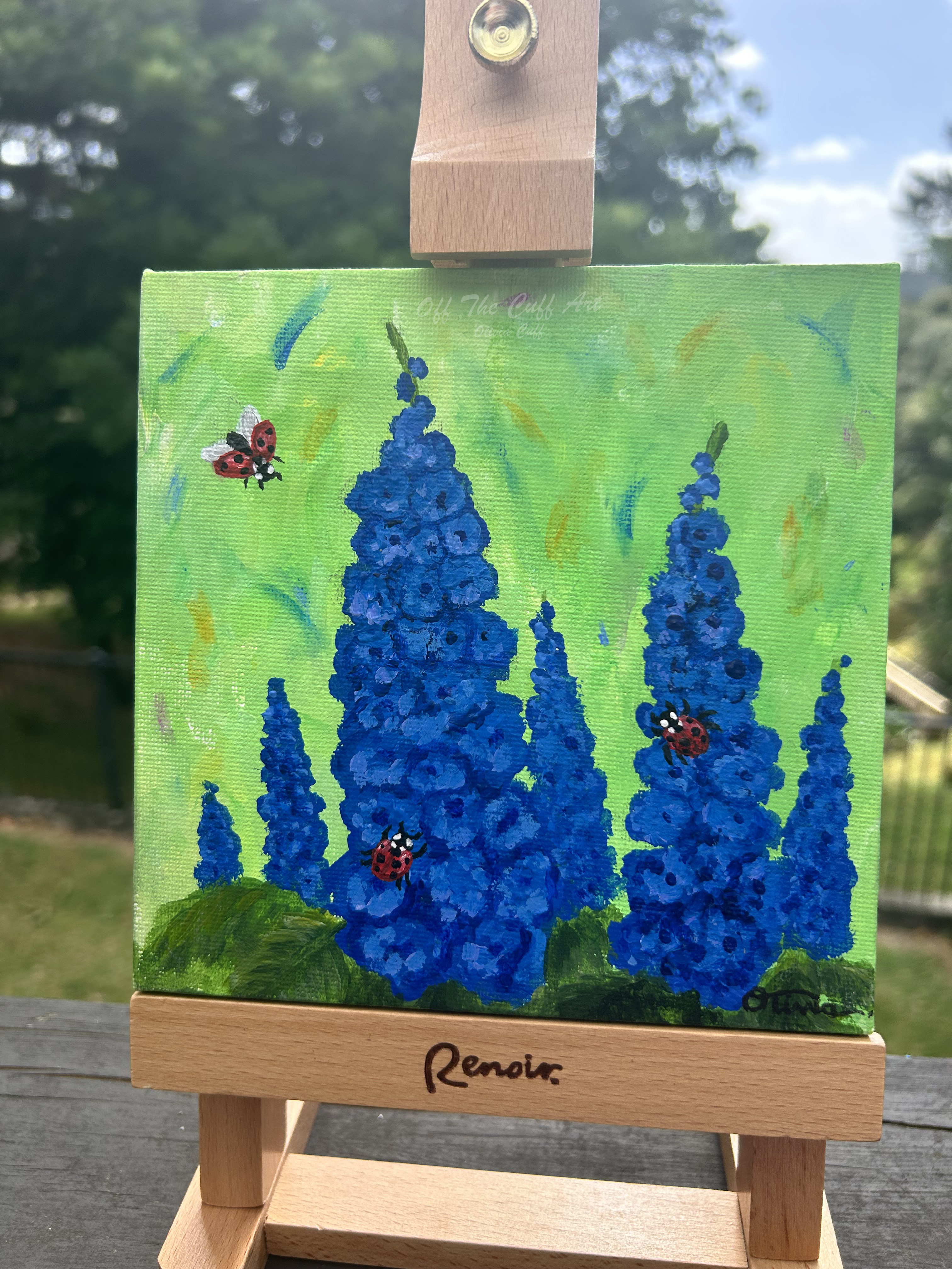 Mini larkspur ladybug